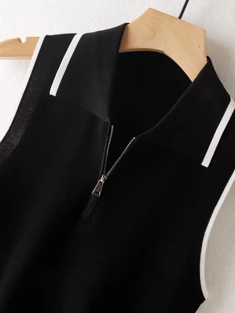 اللون Blo Design f الرمز البريدي هوديي تانك توب Svel محبوك سترة المرأة Faionable صيف 2025 طوق متعدد الاستخدامات #2