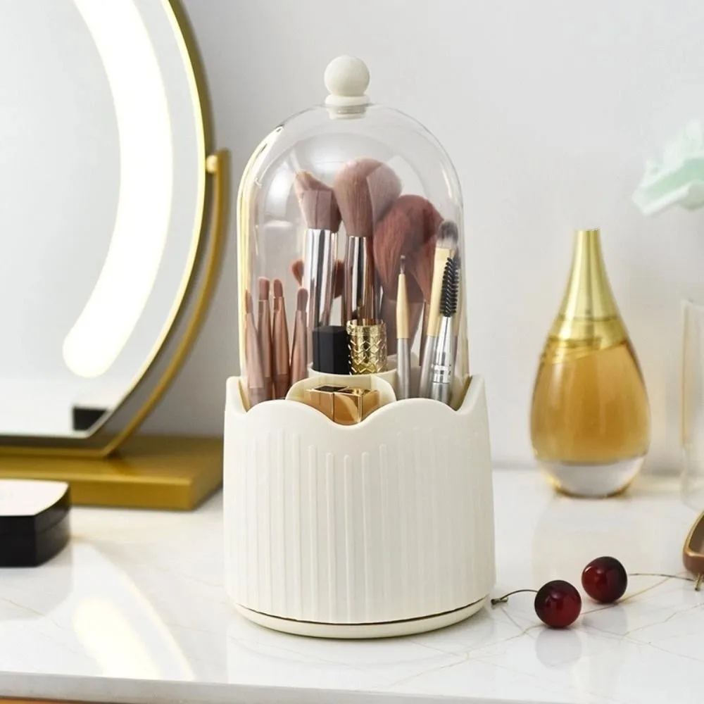 

with Lid Rotatable Makeup Brush Box Detachable Dust-proof Cosmetic Storage Holder Large Capacity Storage Tube Box
