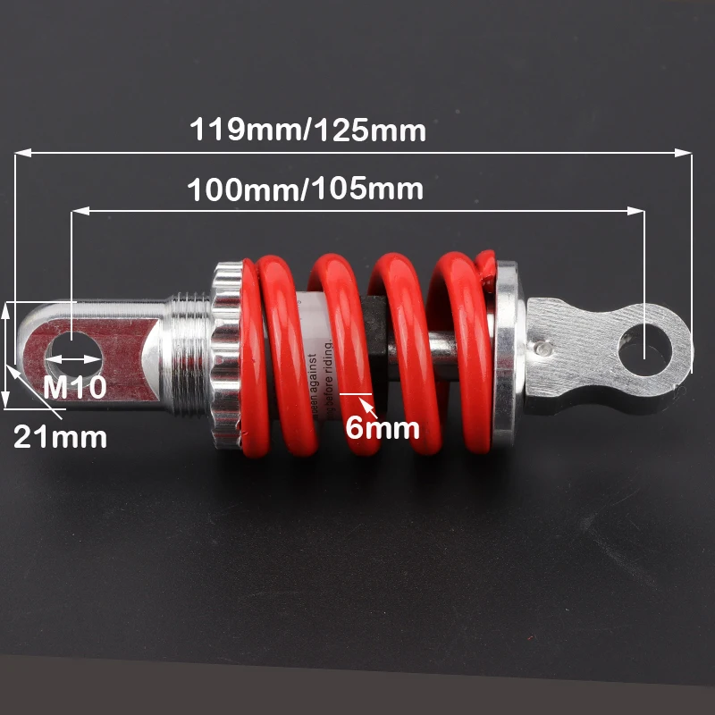 Rear Shock Absorber Spring Suspension 100mm/105mm 6mm 1 Pc for Electric Scooter Kart Quad Motocross