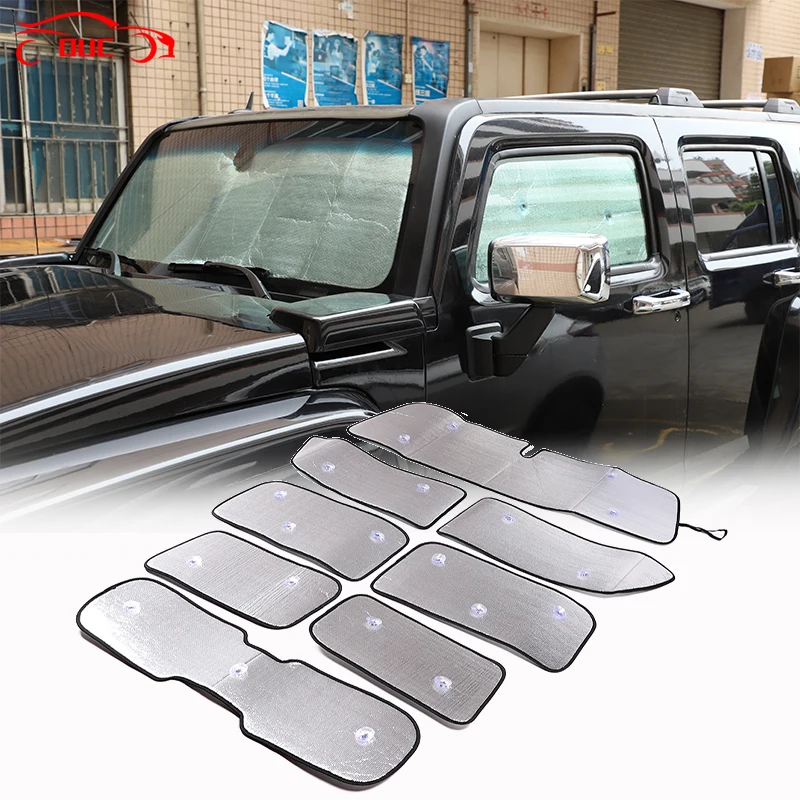 

Car Curtain Anti-UV Sun Block Visor Cover Windshield Sunshade Insulation Kit For Hummer H3 2005-2009 Car Accessories