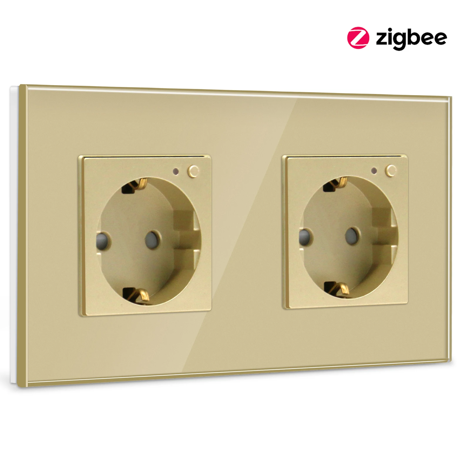 BSEED Single ZigBee Energy Monitor Wandsteckdosen Doppelte Smart Meter Steckdosen Google Smart Life App Steuerung Alexa Triple Steckdosen EU 6