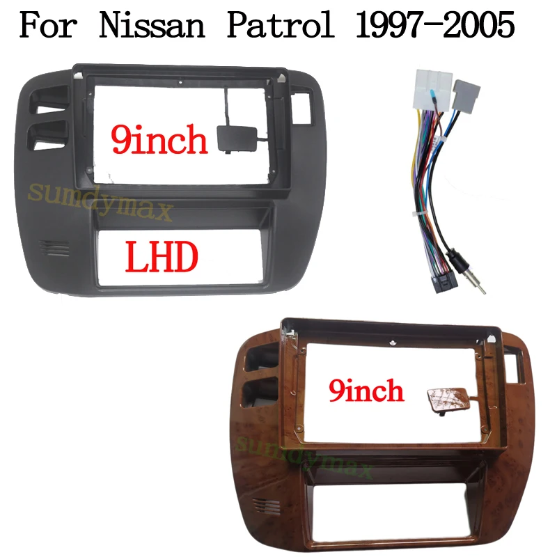 

9-дюймовый автомобильный радиоприемник для Nissan Patrol Y61 1997-2006, адаптер стереорамки, монтажная панель, комплект отделки панели