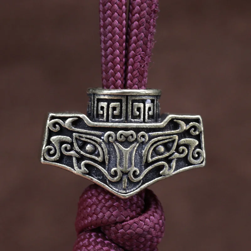 الصينية القديمة قفازات واقية لليد النحاس سكين الخرز EDC DIY Paracord المنسوجة أساور الحبل المعلقات اكسسوارات أداة خارجية الشنق