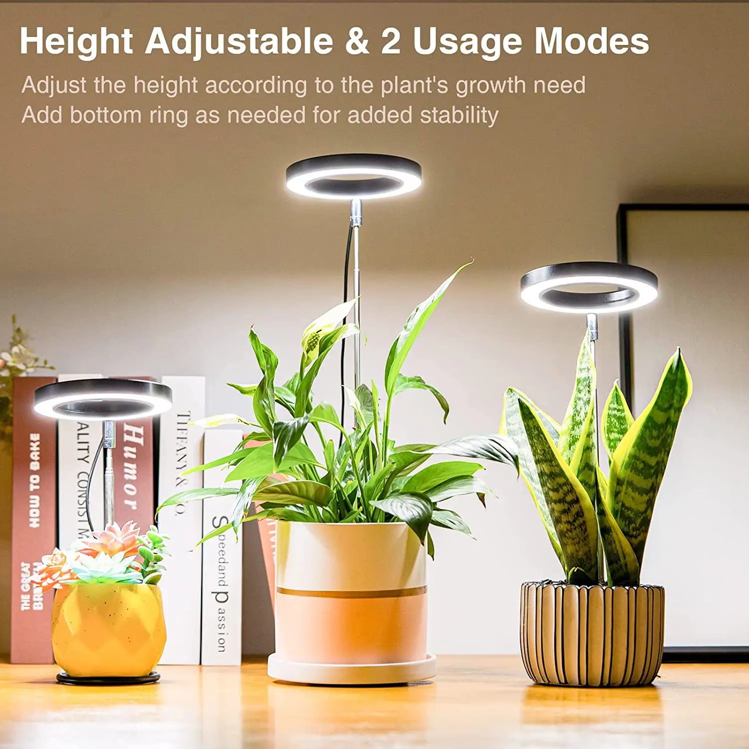 2026 Telescopic Pole Angel Ring LED Supplement Light Full Spectrum Sun Simulation Timing Lamp For Desktop Plants
