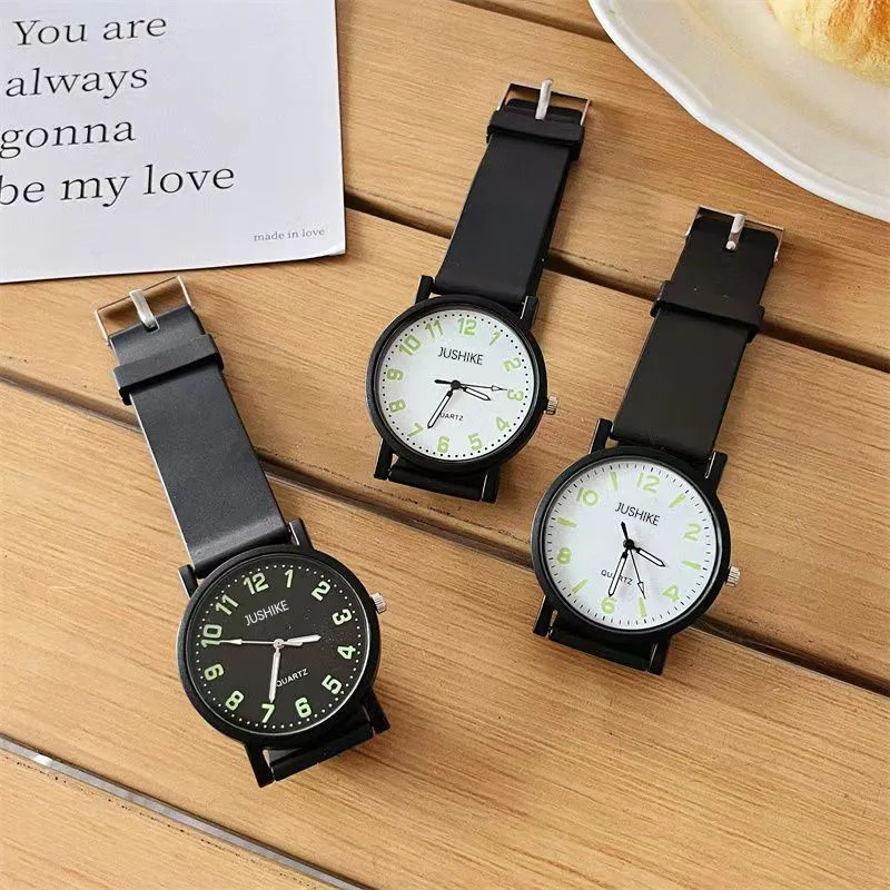 Zegarek damski YIKAZE świecąca tarcza damski zegarek kwarcowy silikonowy sukienka na ramiączkach zegar damski Sudent minimalistyczny Design zegarek