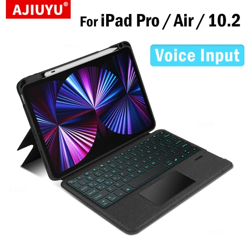 Imagen 2 del producto Teclado AJIUYU para iPad Pro 11 12,9 2018-2022 10,2 10,5 Air 5 4 10th 10,9 ""funda mágica para teclado inteligente retroiluminación táctil