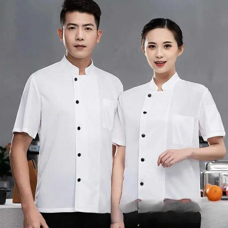 Sommer Atmungsaktive Mesh Chef Arbeit Kleidung Kurzarm Männer Dünne Eis Kalt und Kühl Esszimmer Hot Pot Küche Arbeit Kleidung