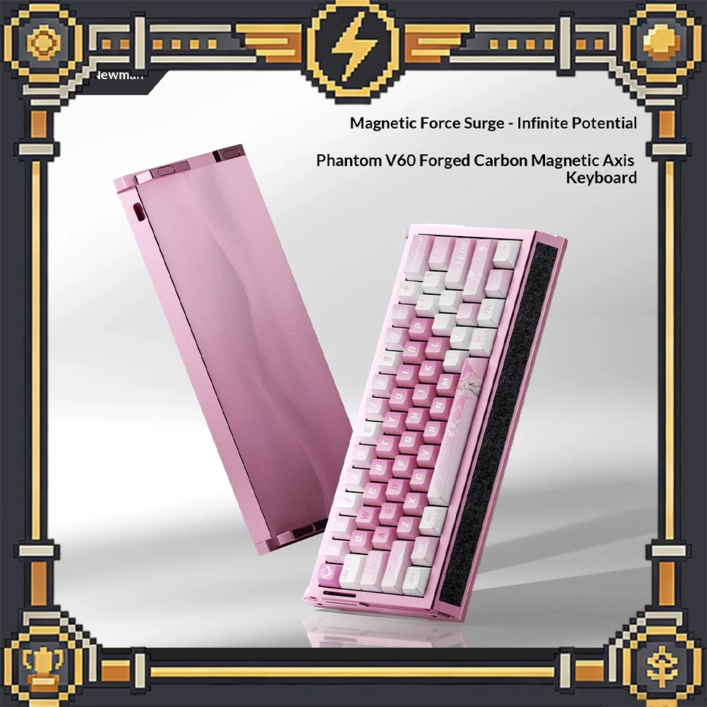 Newmine V60 Magnetic Keyboard 8KHZ RT accuracy is 0.001 mm Hull structure Keyboard 0.25ms end-to-end latency Pc Gifts
