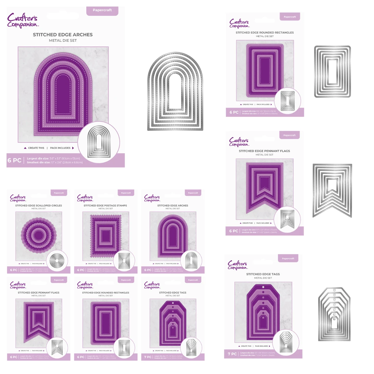 

Metal Cutting Dies Scrapbooking Diary Decoration Embossing Stitched Edge Arches Cut Die Template DIY Make Card Album