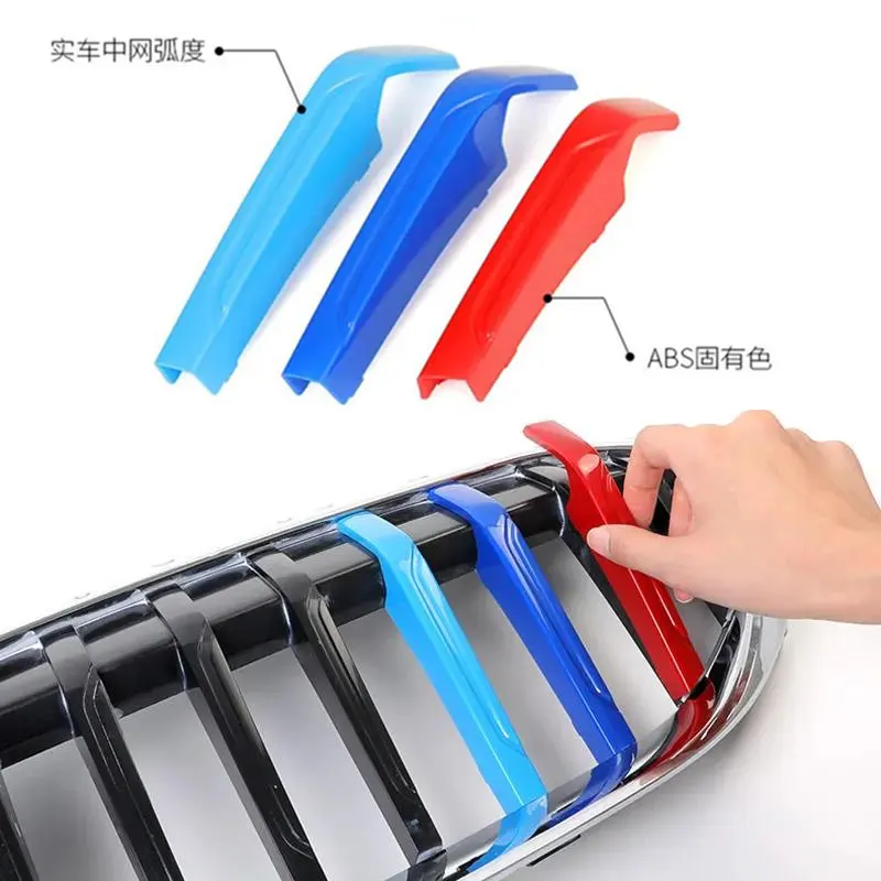 For BMW G20 G21 G28 New 3 Series 2019 2020 2021 2022 2023 Car Front Grille Trim Strips Grill Cover 3D M Color Sticker Accessory