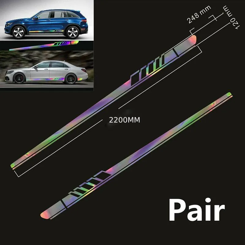 Graphics Car decal sticker Long Decal Quality Reflective Sticker Stripe Vinyl Automobile Both side Car stickers