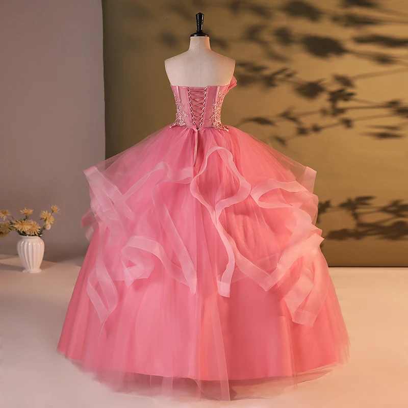 Dusty Pink Quinceanera Dresses 2025 Party Prom Elegant Strapless Ball Gown Formal 15 Year Old Dress Homecoming Dress Customized