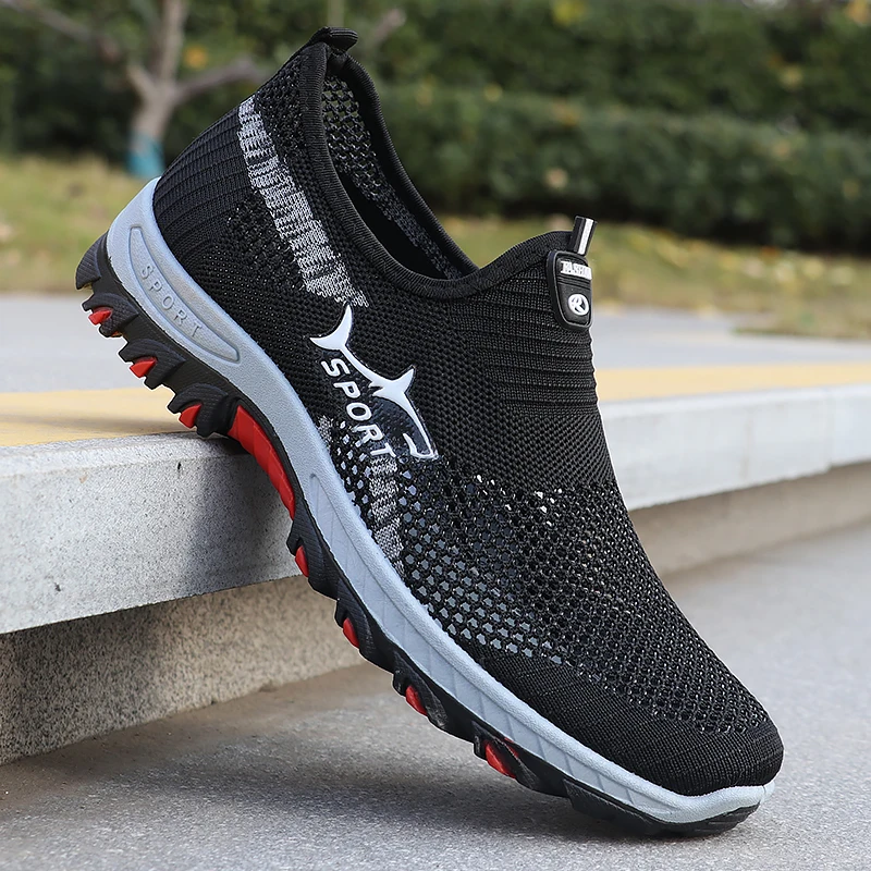 Herren Mesh Outdoor Wanderschuhe, Atmungsaktive Sommerschuhe, Herren Einteilige Freizeit-Wanderschuhe – Detail 5
