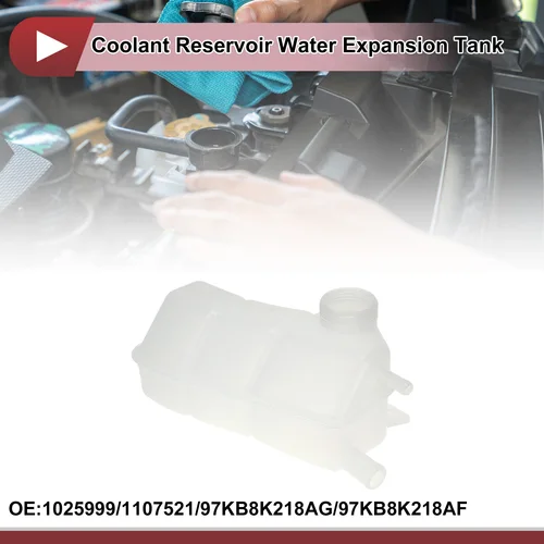 UXCELL Tanque de expansión de agua del depósito de refrigerante del motor para Ford Ka 2001-2008 L4 1.6L Botella de refrigerante No. 1025999 /97KB8K218AG