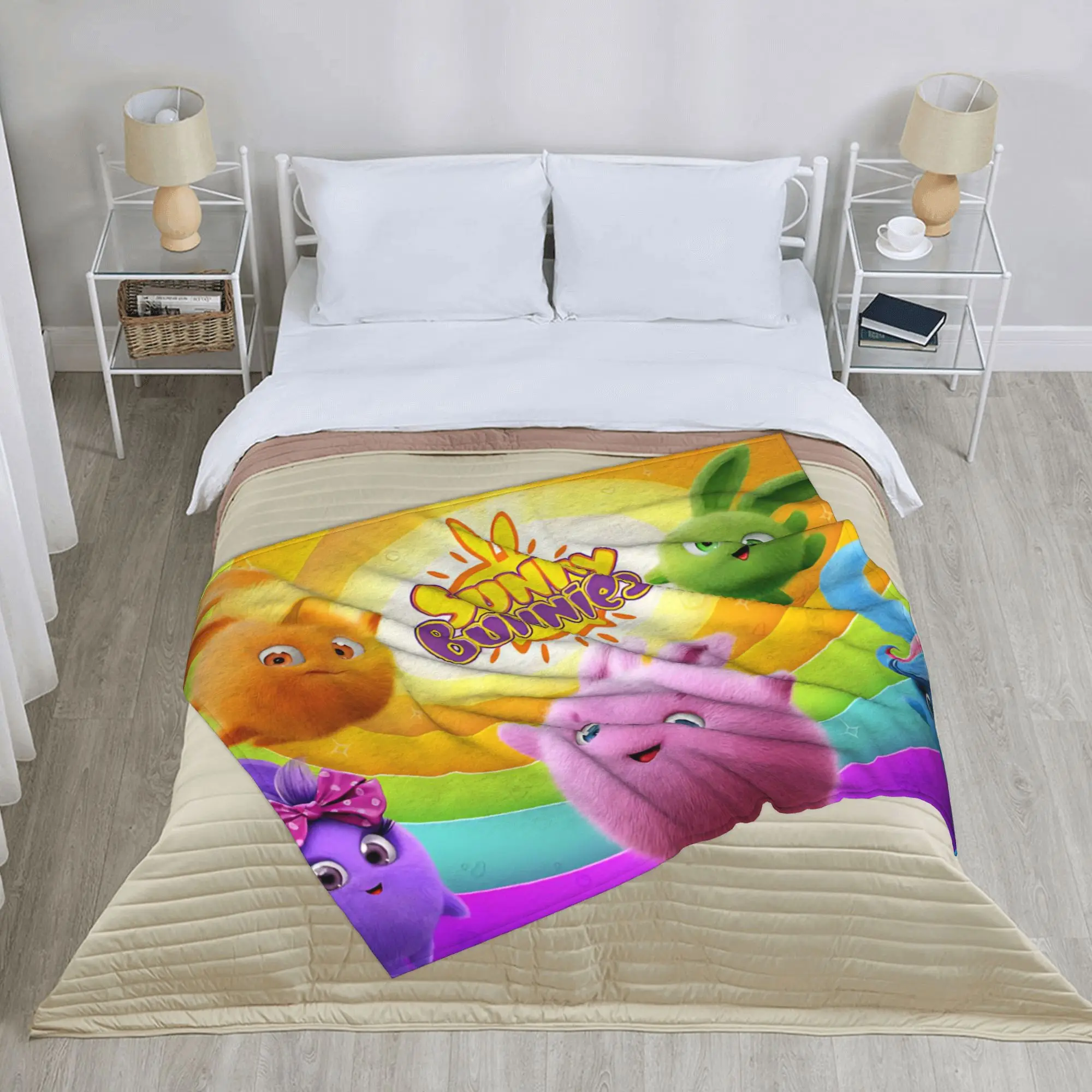 سوبر لينة الأرانب مشمس خمسة كرات ملونة رمي بطانية قسط الصوف الفانيلا بطانية سرير مريح رقيق المفرش كل موسم