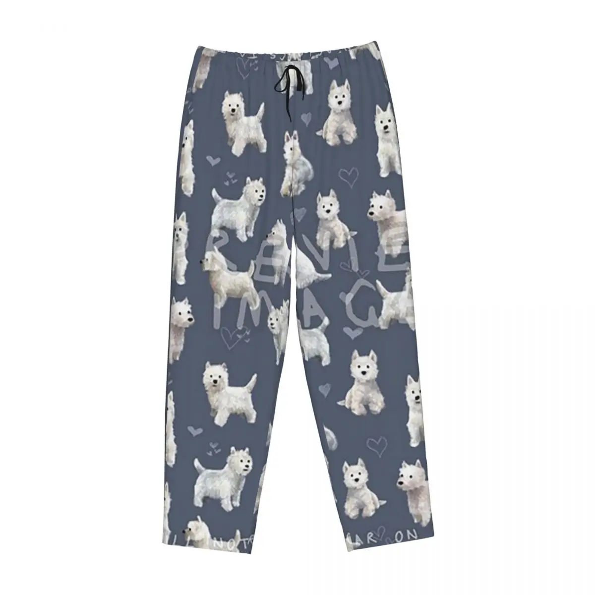 

Женские пижамные брюки Custom The West Highland Terrier BLU с карманами для отдыха и сна
