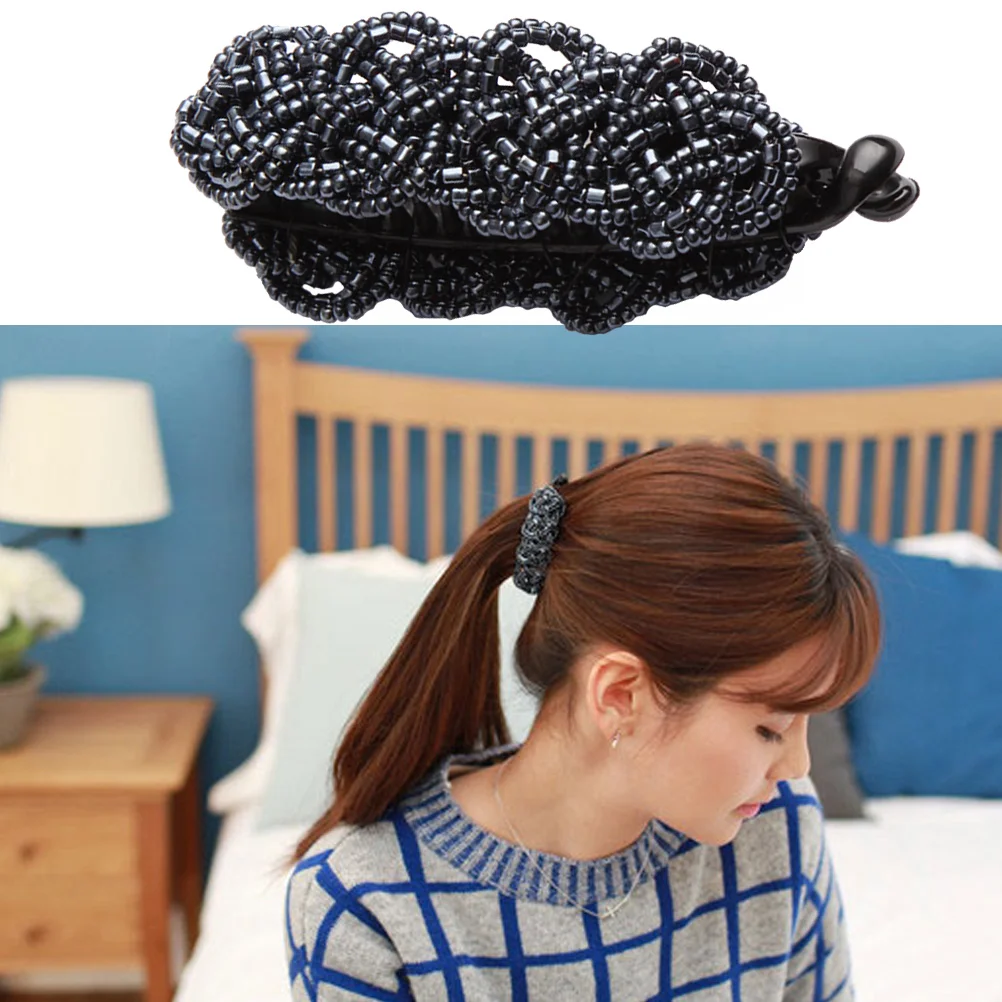 Ponytail Clip Holder Hair Barrettes for Thick No Slip Black Lady Clips Banana Miss