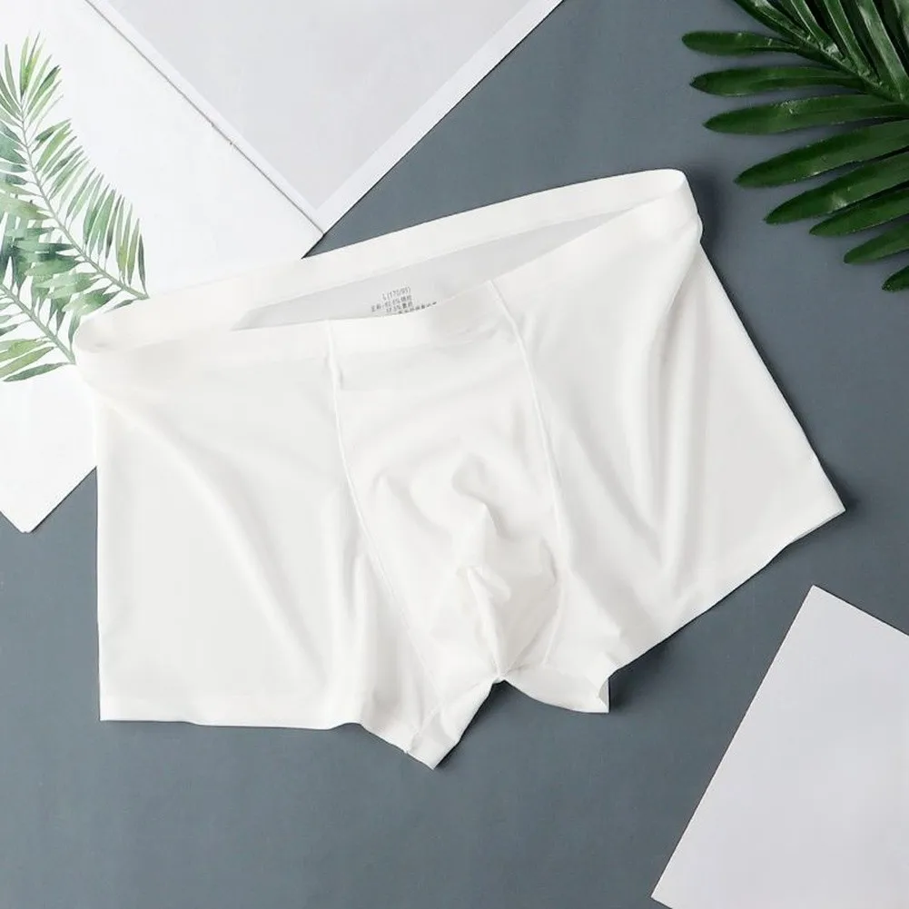 Ultra-Thin Quick Dry Mens Boxer Shorts Ice Silk Man Panties Seamless Sexy Underwear U Bulge Pouch Male Breathable Underpants