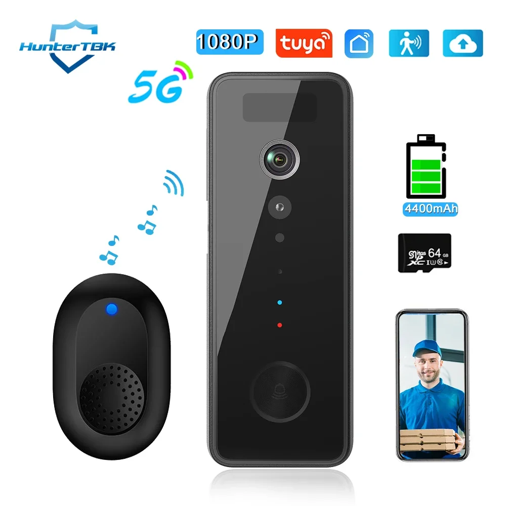 

5G 2.4G 1080P WiFi Video Doorbell Dual Band Wireless Door Bell Smart Waterproof APP Remote Intercom Security Camera