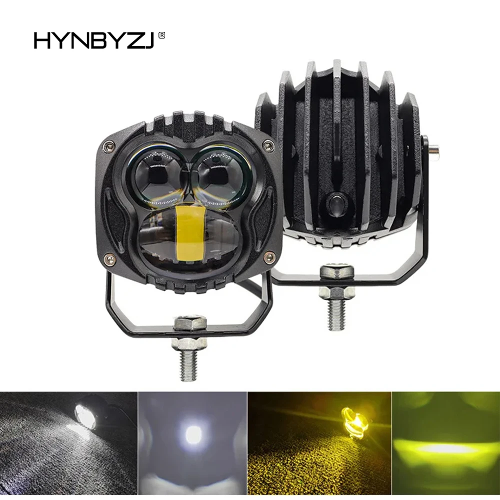 

HYNBYZJ 60W Motorcycle Spotlight LED Fog Light External Hitgh Low Beam Auxiliary Lamp Motorbike Accssories Universal