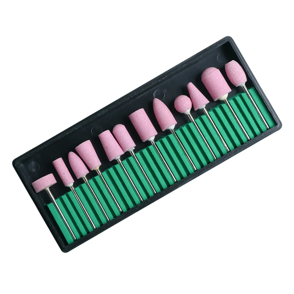 12 pçs cabeças de polimento de lã ferramentas de moagem para manicure pedicure uv gel preparação prego brocas acessórios ferramentas da arte do prego