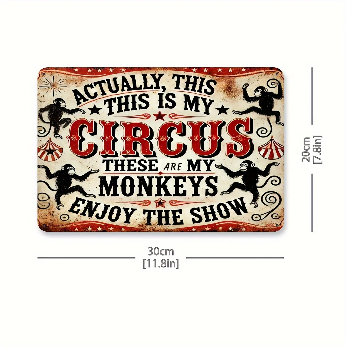 Vintage Circus Themed Aluminum Sign 