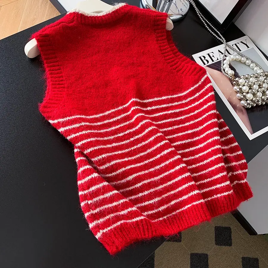 أوصى مستوى CHAO! سترة كورية Sle Color Blo مخططة مستديرة Ne Svel سترة نسائية للخريف والشتاء تصميم جديد Sensatio...