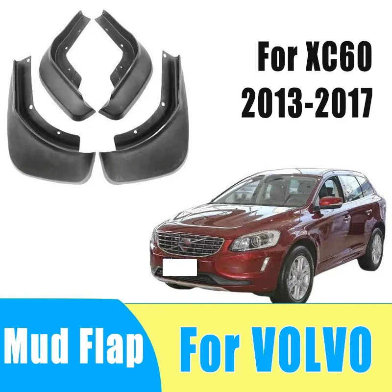 

4pcs Automobiles Tire Mudguard Waterproof Prevent Mud Splashing Car Mud Flap Fender Trim Accessories For Volvo XC60 2013-2017