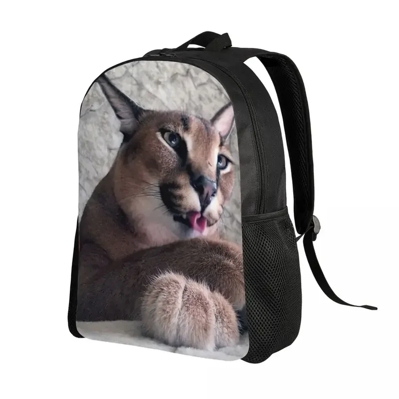 Customized Cute Caracal Cat Backpacks for Men Women School College Student Bookbag Fits 15 Inch Laptop Big Floppa Meme Bags