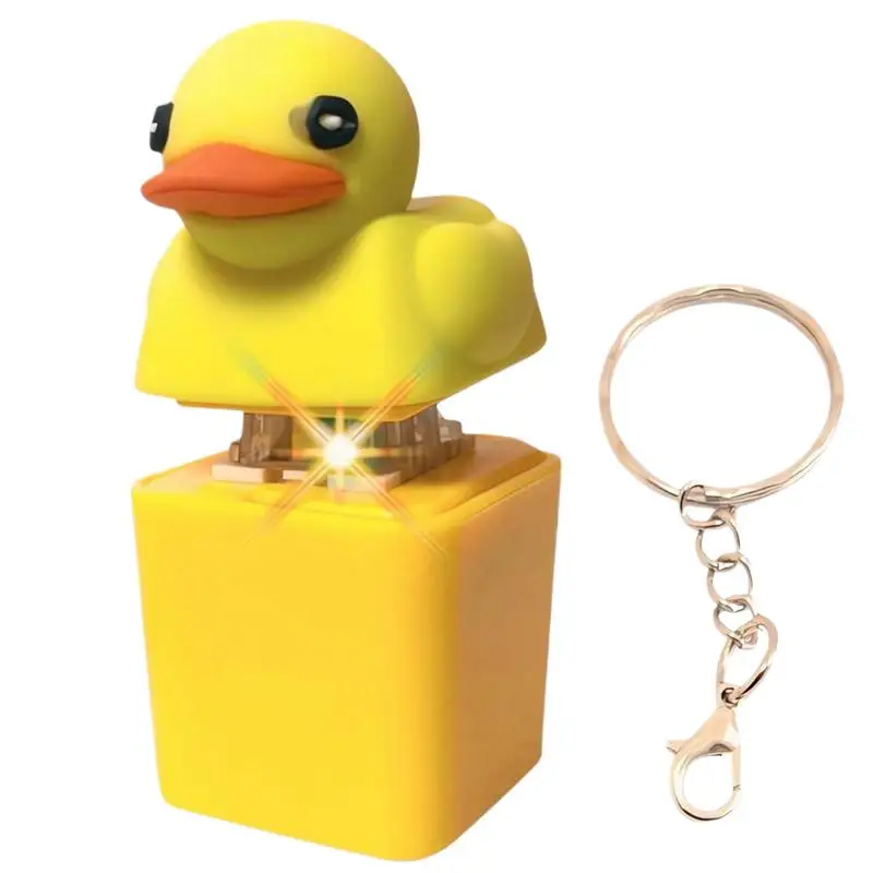 Duck Keyboard Button keychain with Quacking Sound Sensory Toys Stress Reliever Keycaps Duck Keycaps Shape Toy for Bags Backpack