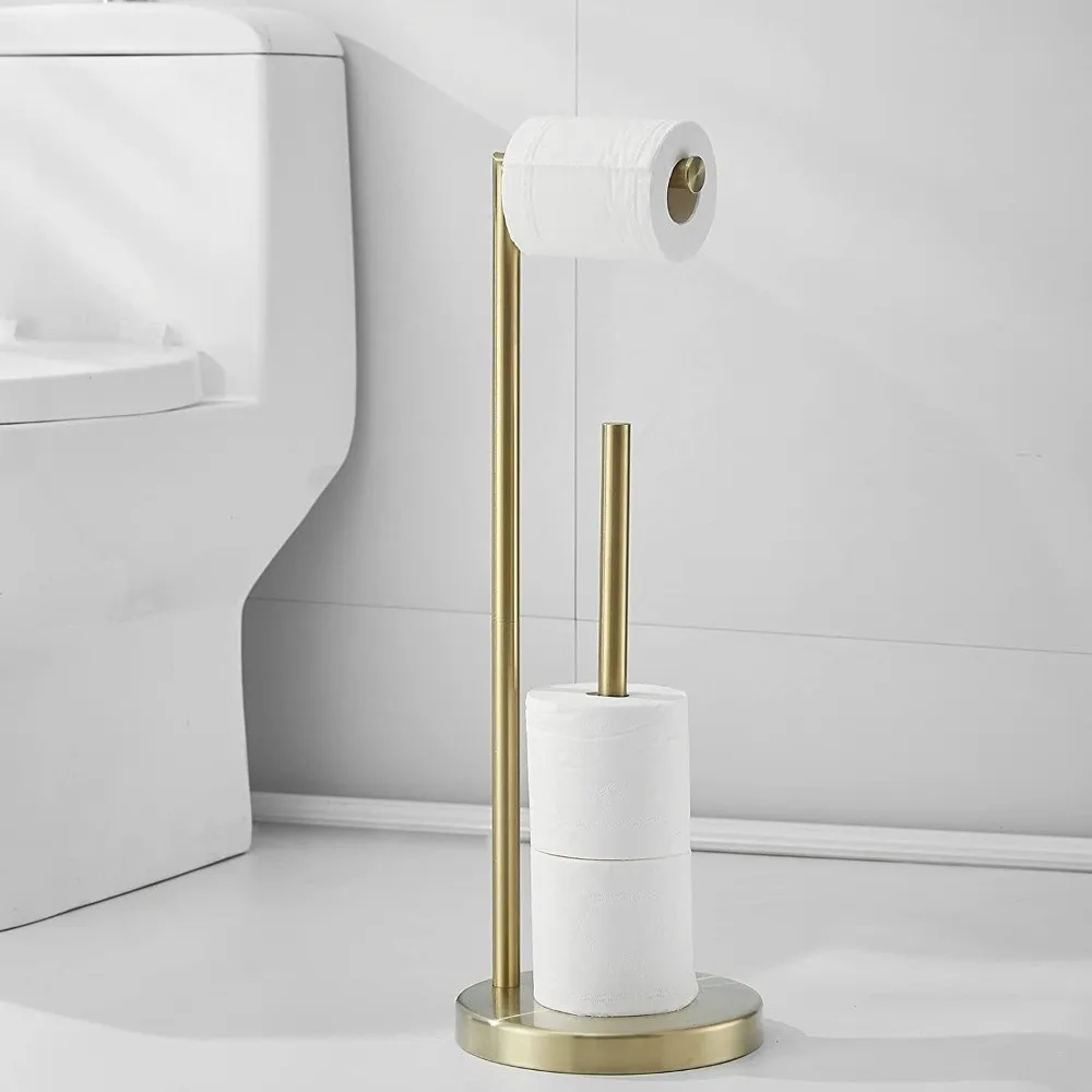 Stainless Steel Toilet Paper Holder Freestanding Base Jumbo Roll Fit Paper Holder Stand Stable Standing Upright Design
