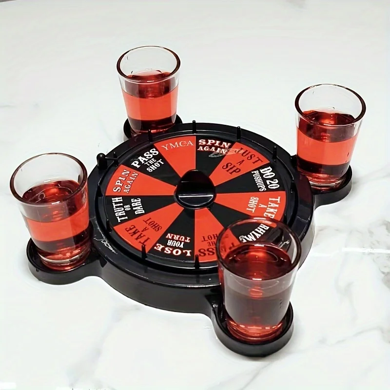 Roulette Shots Drinking Games Set For Adults Party With Glass,TabletopToy Set or Ktv, Bar, Nightclub, Halloween Party Supplies