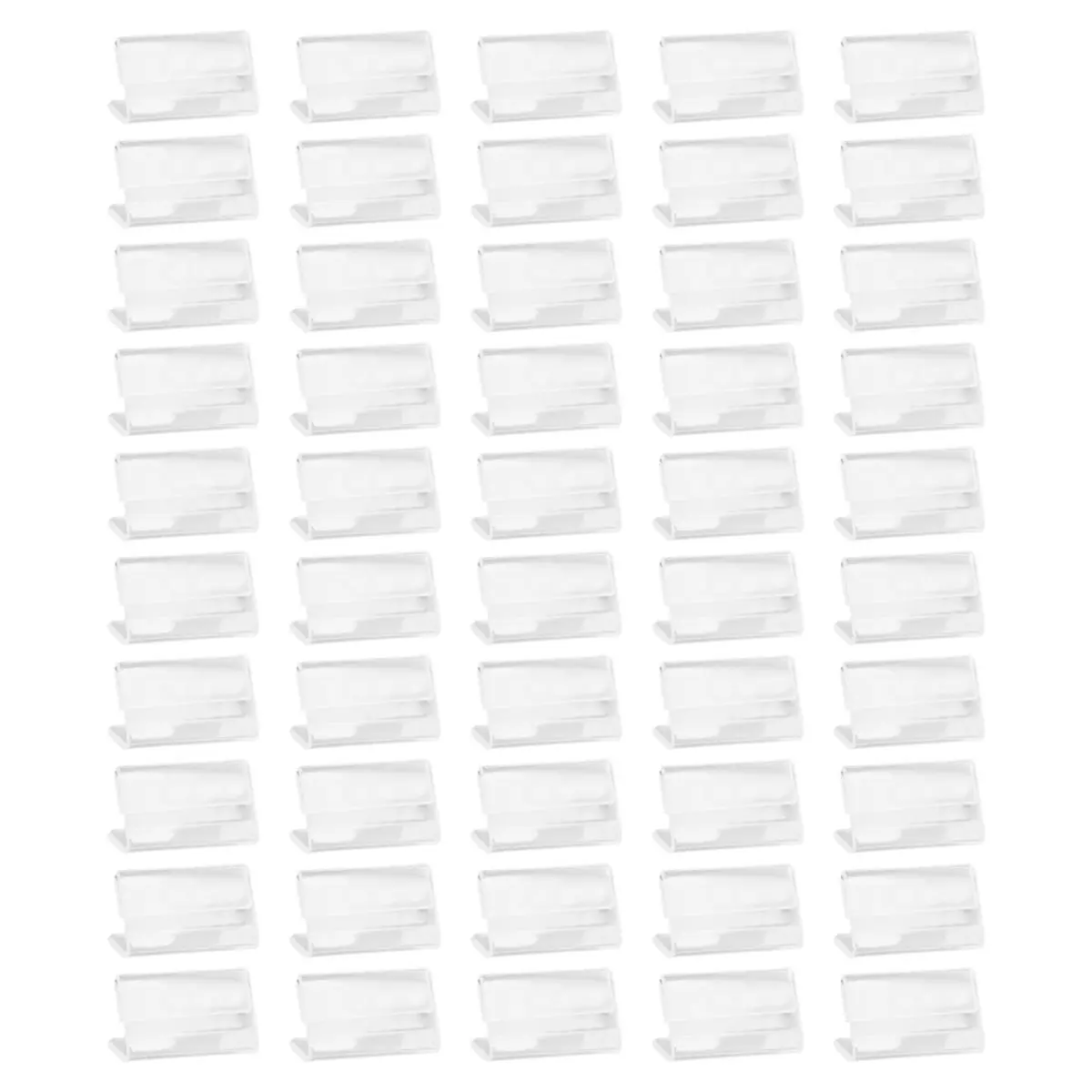50pcs Mini Acrylic Display Stands 4x2cm Clear Rectangular Name Tags Card &Label Holders for Retail Stores for Showcasing