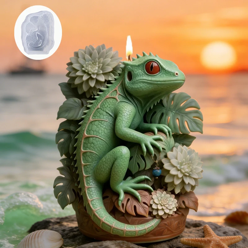 

Lizard Candle Silicone Mold DIY Resin Casting Scented Candle Gypsum Plaster Mold Aroma Stone Figurine Ornament for Home Decor
