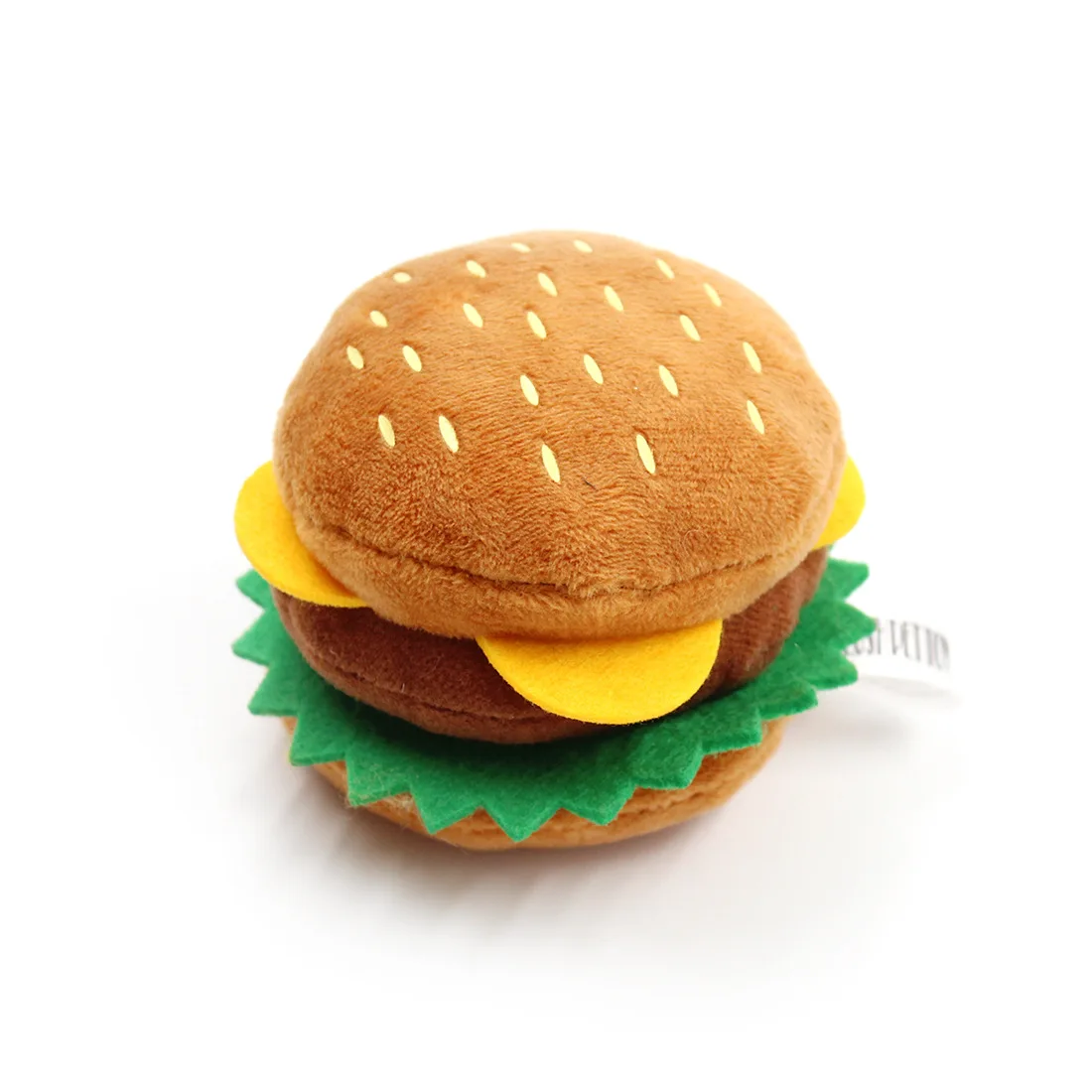 Fast Food Plush Squeaky Dog Toys, Hamburger Fries Cake Hot Dog Ice Cream Chicken Leg Squeaky Pet Chew Toy, Soft Stuffed Interactive Puppy Toy for Boredom Relief, Small Medium Dogs & Cats - view 4