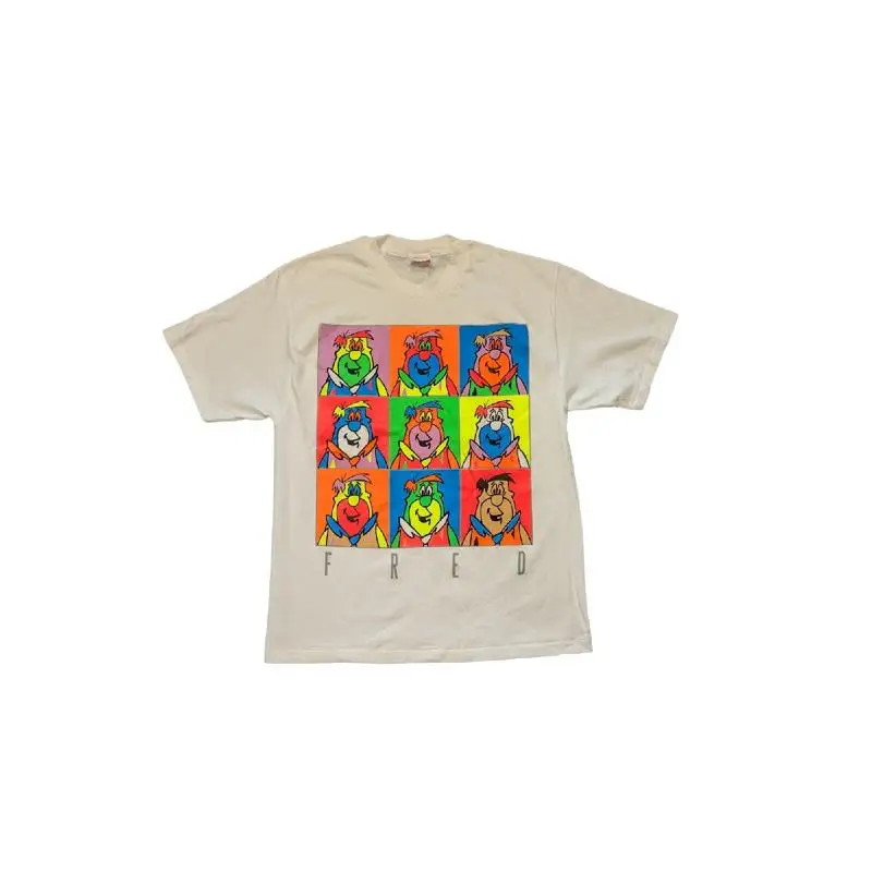 Vtg 1991 Fred Flintstone estilo Warhol Hanna Barbera cambia camiseta Sz L