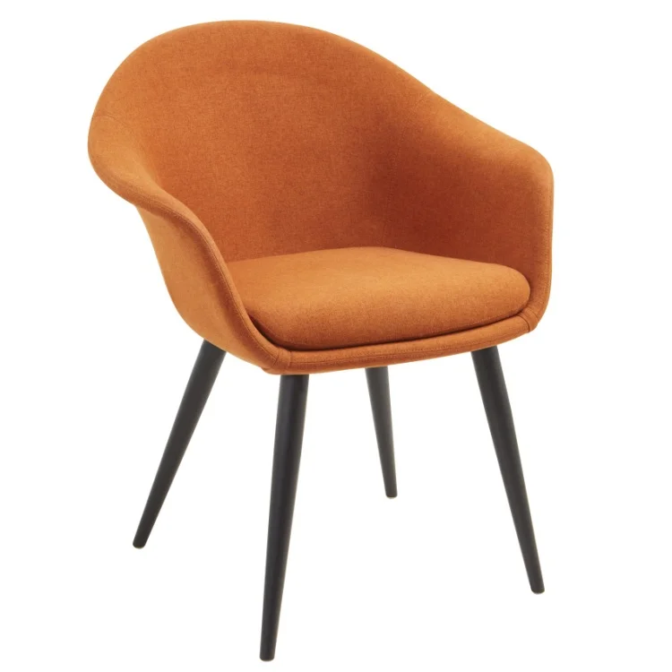 Nordic Style Office Chairs Fabric Upholstered Chair Single Dining Chair Cafe Hotel Guest Room Leisure Chair With Solid Wood Legs