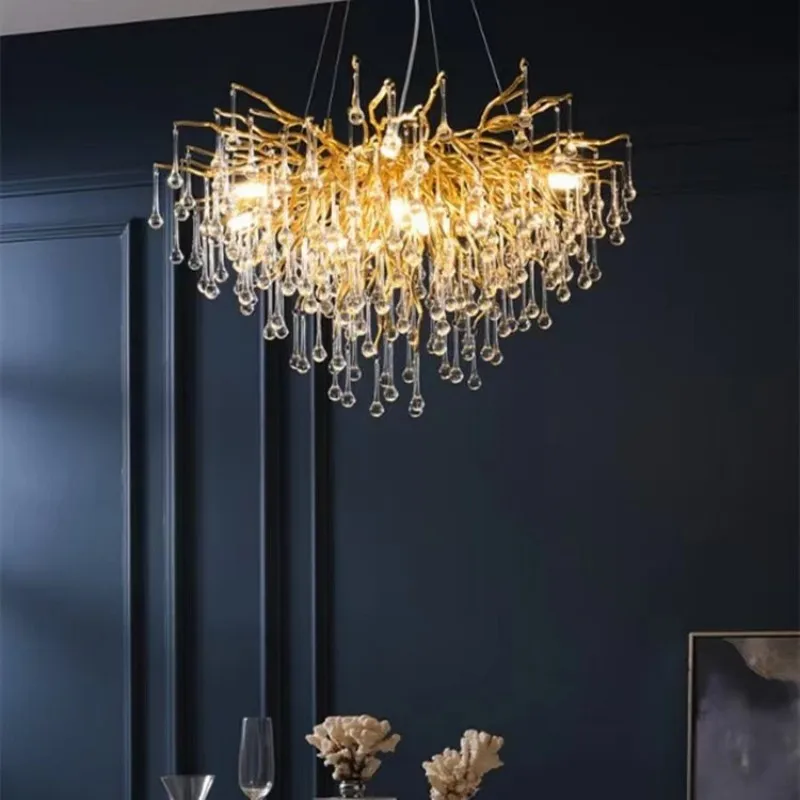 Modern Luxury Crystal Ceiling Chandelier K9 for Table Dining Living Room Bedroom Home Decor Pendant Lighting Lusters Luminaires