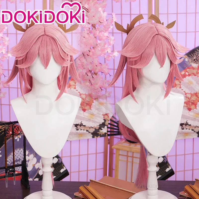 LQIN STOCK Yae Miko تأثيري لعبة Genshin تأثير تأثيري DokiDoki-SR النساء زي Yae Miko شعر مستعار تأثيري أحذية إكسسوارات معدنية