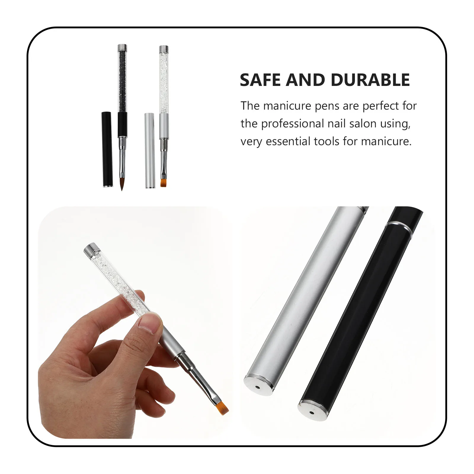 

2pcs Art Drawing Pens Manicure Diy Tool Durable Smooth Grip Pick Glue Pen For Women Nail Decor Painting Accessory Manicure