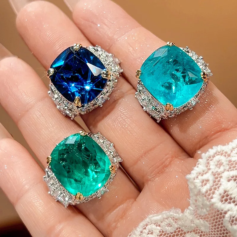 سحق الجليد قطع مختبر الياقوت سيترين الأحجار الكريمة والمجوهرات خاتم الخطوبة