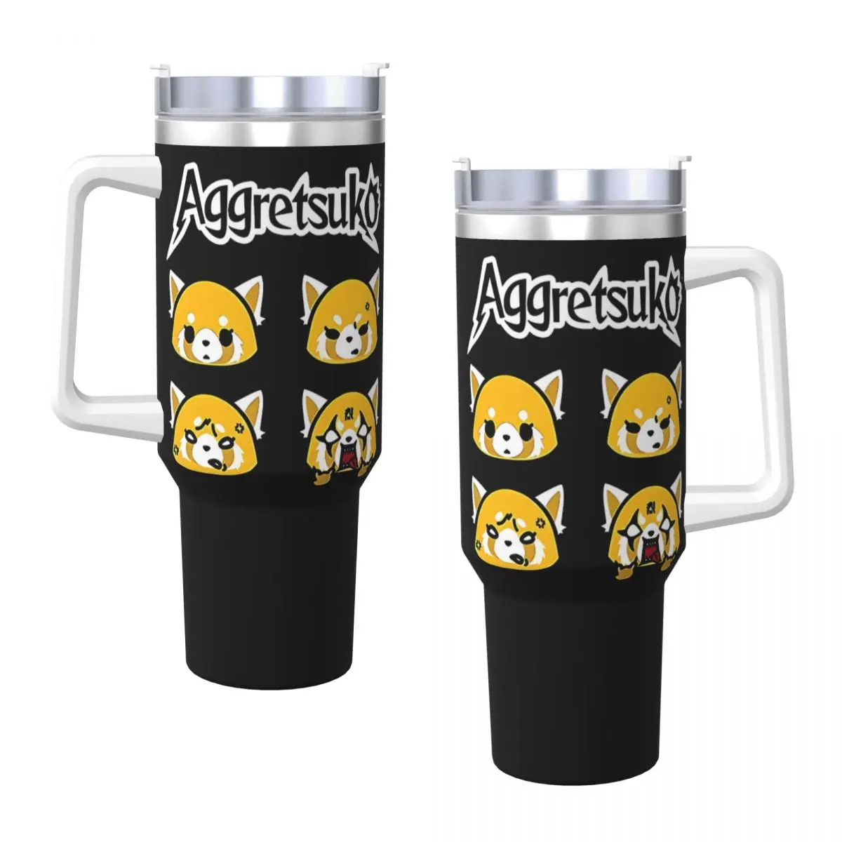 Stainless Steel Tumbler Aggretsuko Cute Thermal Cups Heat Preservation Hot Drinks Car Mugs Travel Graphic Water Bottle