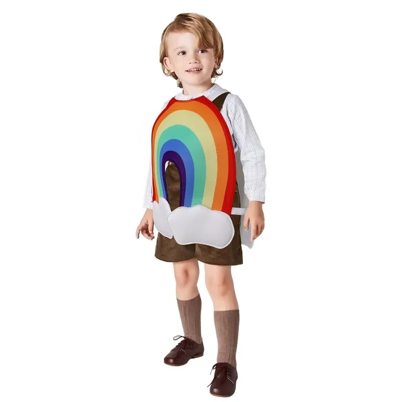 Rainbow คอสเพลย์เครื่องแต่งกายคอมโพสิตฟองน้ําโฟมชุดเด็กผู้หญิงเทศกาลโรงเรียนการแสดงเวทีฮาโลวีน Carnival Party