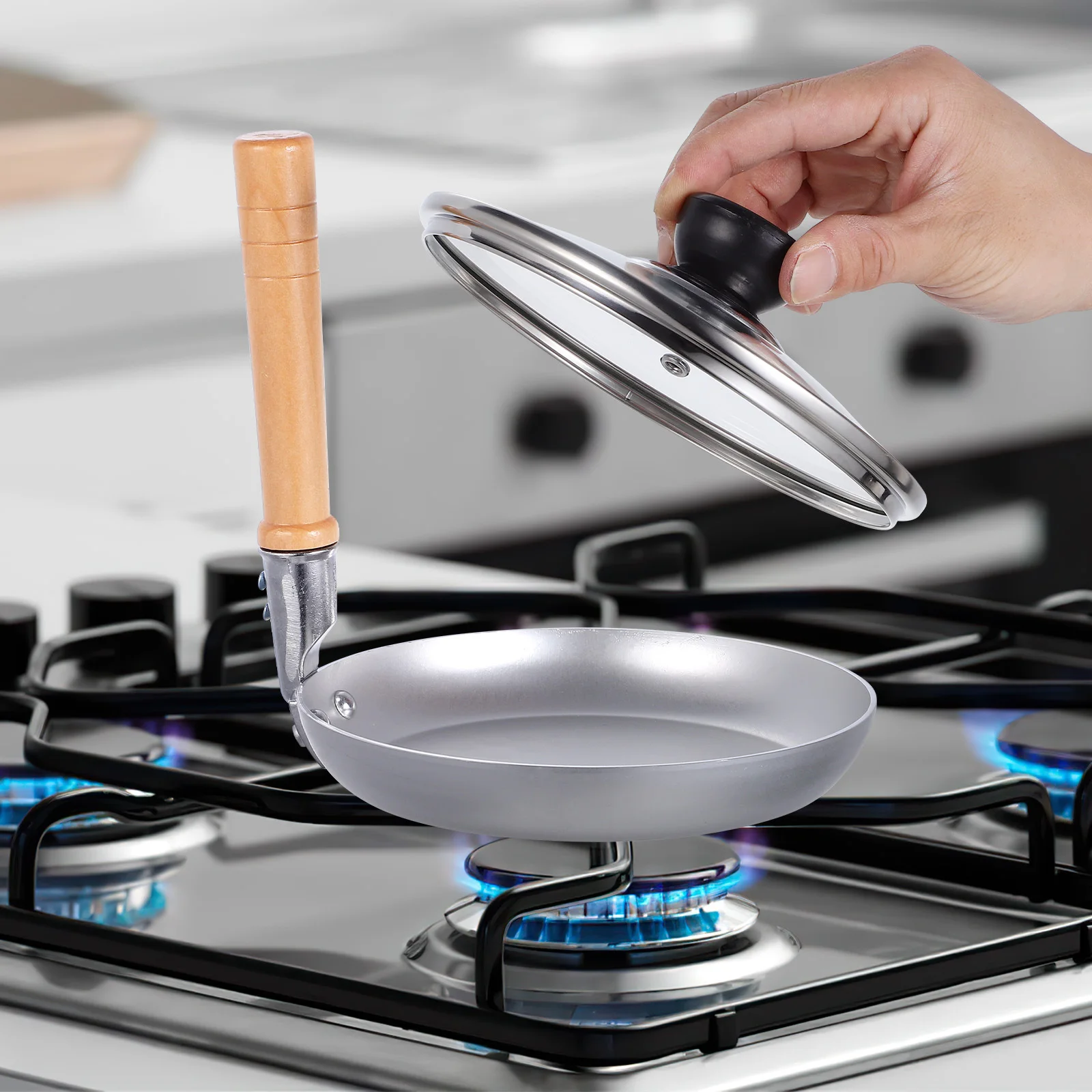 

Tamagoyaki 20Cm Wooden Handle Stainless Steel Frying Pan Japanese Tamagoyaki Pan For Oyakodon Egg Home Kitchen Use