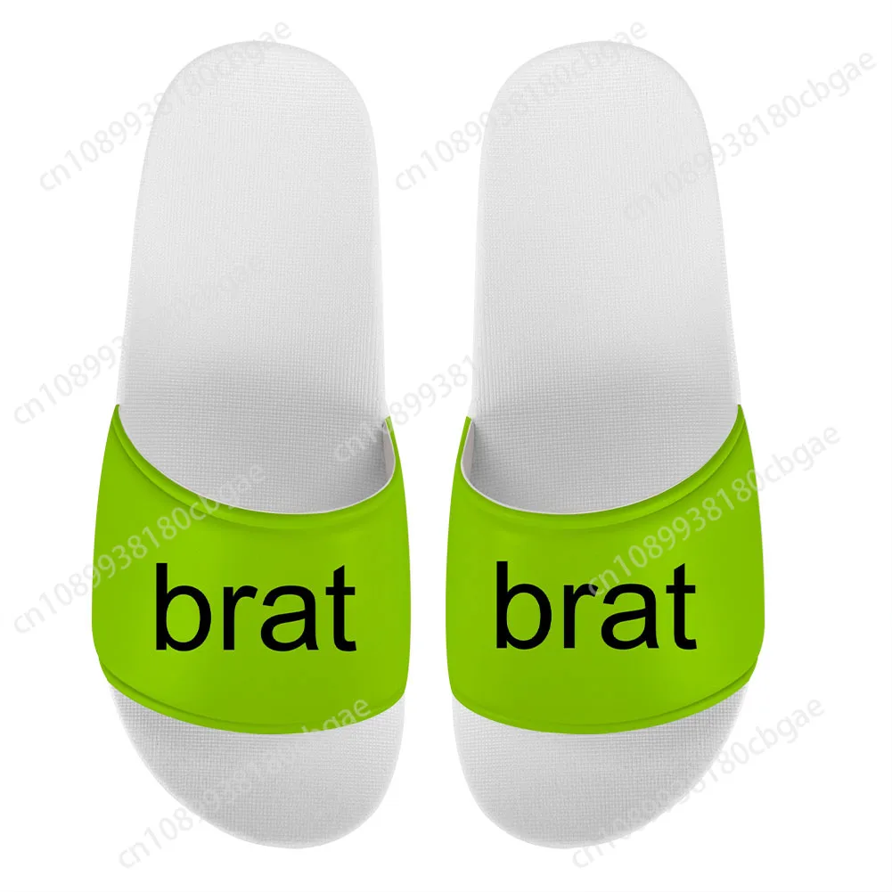 

Brat Album Charli XCX Music Man Women Slippers Printed Lady Slipper Leisure Flat Shoes Summer Slippers Beach Shoes custom shoes