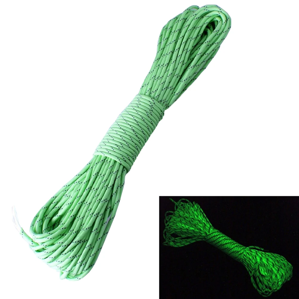 5 m reflektierendes Paracord, Durchmesser 4 mm leuchtende Nylon-Zeltseile, 9 Kerne, Fallschirmschnur, Lanyard Camp Survival-Seil, Camping-Werkzeug – Detail 4