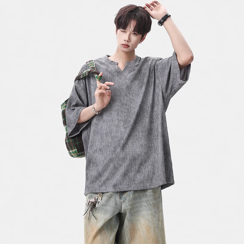 2026 Summer New Style Men's Short-Sleeved Casual Loose Large-Sized T-Shirt Shirt