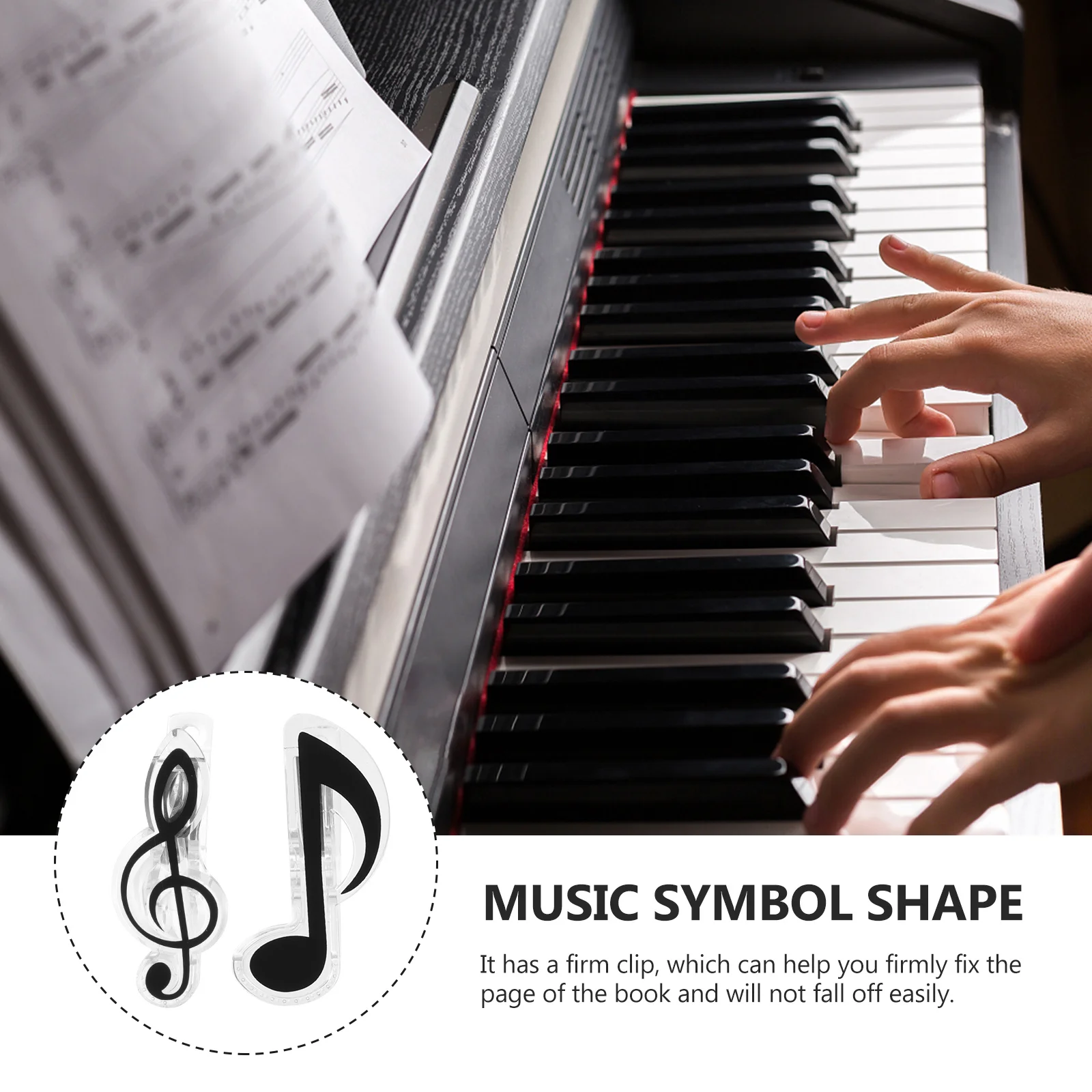 

6Pcs Score Holder Music Book Clip Metal Page Clip for Notes and Scores Firm Hold Waterproof Black Music Note Clamp