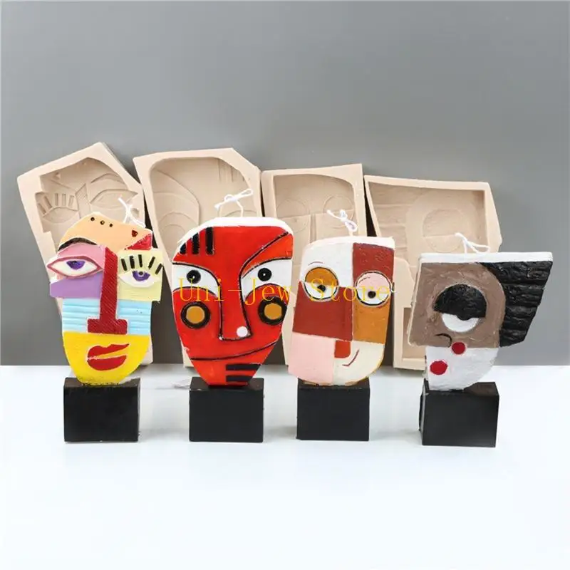 قالب سيليكون للوجه الفني سعة 40 جيجابايت يمكنك صنعه بنفسك قالب صابون شمعة إكسبريس لقوالب الراتنج المصنوعة يدويًا للعلاج العطري