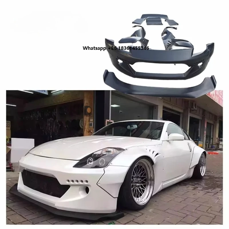For  350Z Upgrade RB Wide Body Kit 350Z Front Bumper Front Lip Fender Spoiler Diffuser